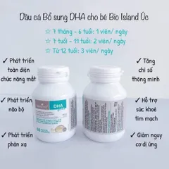 Dầu cá Bio Island DHA For Kids lọ 60v hàng Úc
