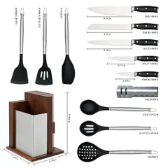 Bộ Dao & Dụng Cụ Làm Bếp 13 Món HOBO (Brazil) - Dao Chuyên Dụng & Dụng Cụ Nấu Ăn Cao Cấp, Thiết Kế Sang Trọng