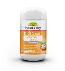 Viên Nhai Vitamin C Zinc D3 Nature’s Way Kids Smart 75 Viên - Tăng Cường Đề Kháng Cho Bé Từ 2 Tuổi, Giúp Phát Triển Khỏe Mạnh