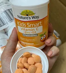Viên Nhai Vitamin C Zinc D3 Nature’s Way Kids Smart 75 Viên - Tăng Cường Đề Kháng Cho Bé Từ 2 Tuổi, Giúp Phát Triển Khỏe Mạnh