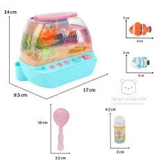 Đồ chơi bể cá mini kèm bộ câu cá, phát triển trí tuệ cho bé, hồ cá điện tử mô phỏng đại dương
