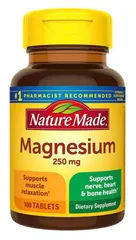 Viên uống bổ sung Magie Nature Made Magnesium 250mg - 100 Viên, Hỗ Trợ Cơ Bắp, Tim Mạch, Sức Khỏe Xương, Hàng Nhập Mỹ