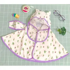 Áo choàng nắng Muslin cho trẻ 6 tháng đến 4 tuổi - Kèm khẩu trang & kính chắn, thời trang mùa hè mát mẻ cho bé