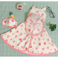 Áo choàng nắng Muslin cho trẻ 6 tháng đến 4 tuổi - Kèm khẩu trang & kính chắn, thời trang mùa hè mát mẻ cho bé