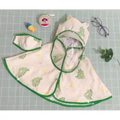 Áo choàng nắng Muslin cho trẻ 6 tháng đến 4 tuổi - Kèm khẩu trang & kính chắn, thời trang mùa hè mát mẻ cho bé