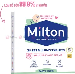 Viên Khử Trùng Milton 28 Viên - Giải Pháp Diệt Khuẩn Hiệu Quả Cho Bình Sữa và Đồ Chơi Trẻ Em, Bảo Vệ Sức Khỏe Bé Yêu