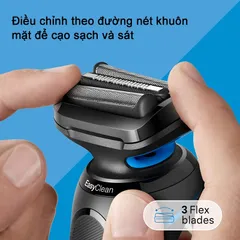 Máy Cạo Râu Nam Braun Series 5 5118s Chính Hãng - 3 Lưỡi Dao, Chống Nước, Pin Li-Ion, Thiết Kế Đức, Cạo Sạch Nhanh Chóng