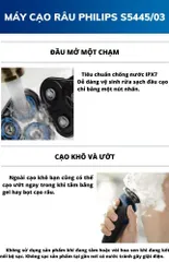 Máy Cạo Râu Philips Series 5000 S5445/03 Chính Hãng - 27 Lưỡi Dao Điện Tự Mài, Bảo Hành 24 Tháng, Bảo Đảm Sạch Sẽ Nhanh Chóng
