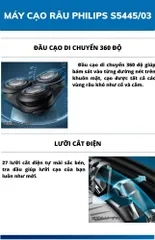 Máy Cạo Râu Philips Series 5000 S5445/03 Chính Hãng - 27 Lưỡi Dao Điện Tự Mài, Bảo Hành 24 Tháng, Bảo Đảm Sạch Sẽ Nhanh Chóng