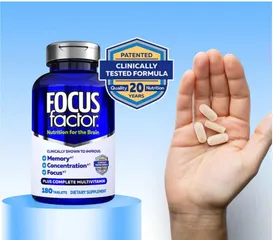 Viên uống tăng cường trí nhớ Focus Factor 180 viên - Hỗ trợ giảm stress, cải thiện chức năng não, nhập khẩu Mỹ
