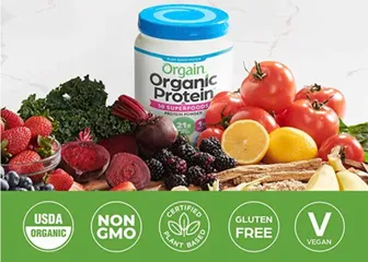 Bột Protein Hữu Cơ Orgain Organic Protein Superfoods 918g - Hương Vani, Dinh Dưỡng Kiểm Soát Cân Nặng, Phục Hồi Cơ Bắp