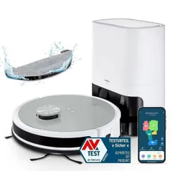 Robot Hút Bụi Medion X21 SW+ Trắng - Tự Động, Hút Bụi & Lau Nhà, Công Nghệ Thông Minh, Phát Hiện Thảm Tăng Cường