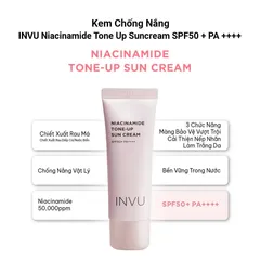 Kem Chống Nắng Nâng Tone INVU Niacinamide Tone-Up SPF50+ PA++++ 50ml - Bảo Vệ Da Tối Đa, Làm Rạng Rỡ Làn Da Mỗi Ngày