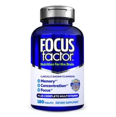 Viên uống tăng cường trí nhớ Focus Factor 180 viên - Giảm stress, cải thiện khả năng tập trung cho người lớn và học sinh