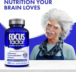 Viên uống bổ não Focus Factor 180 viên Mỹ - Tăng cường trí nhớ, giảm stress, cải thiện chức năng hệ thần kinh bằng vitamin và omega 3.