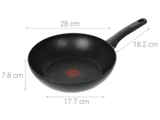 Chảo sâu lòng Tefal Ultimate 28cm - Chất liệu phủ Titanium chống dính, tương thích bếp từ, công nghệ Thermo-Signal thông minh