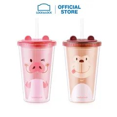 Ly nhựa 2 lớp Animal LocknLock Double Wall Cold Cup 520ml HAP511 - HAP512