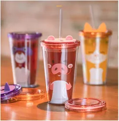 Ly nhựa 2 lớp Animal LocknLock Double Wall Cold Cup 520ml HAP511 - HAP512