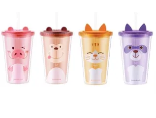 Ly nhựa 2 lớp Animal LocknLock Double Wall Cold Cup 520ml HAP511 - HAP512