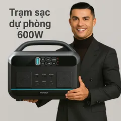 Trạm Sạc Di Động Mentech MT600 600W - Dung Lượng 307.2Wh, 2 Cổng USB-C 100W & 60W, Sạc 220V Cho Các Thiết Bị Điện Tử