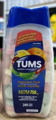 Viên Nhai Tums Extra Strength 750mg Hỗ Trợ Dạ Dày - 200 Viên - Giảm Ợ Chua, Hương Trái Cây Ngon Miệng, Nhập Mỹ