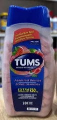 Viên Nhai Tums Extra Strength 750mg Hỗ Trợ Dạ Dày - 200 Viên - Giảm Ợ Chua, Hương Trái Cây Ngon Miệng, Nhập Mỹ