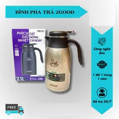 Bình Giữ Nhiệt Inox 304 2.1L 2GOOD B30 - Cách Nhiệt Chân Không, Giữ Nhiệt 24h, Hàng Chính Hãng, Bảo Hành 5 Năm