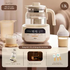 Máy Đun Nước Pha Sữa Bear WW-4H12W - Bình Đun Nước Khử Clo Giữ Ấm Đun Siêu Tốc 1,3L, Tiện Lợi Cho Mẹ Và Bé