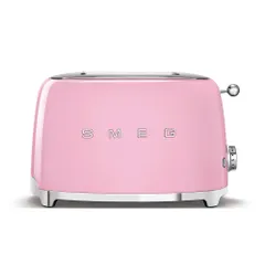 Máy Nướng Bánh Mì SMEG TSF01 - Đa Chức Năng, 2 Ngăn Lớn, Màu Hồng, Khay Inox Tháo Rời, 6 Cấp Độ Nướng, Gu Hương Bánh Tuyệt Vời