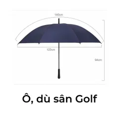 Ô Dù Sân Golf Cán Dài Chống Lật Cao Cấp - Bảo Vệ Mưa Nắng, Màu Sắc Đẹp, Dành Cho Tín Đồ Golf