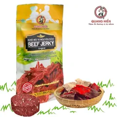 Khô Bò Nguyên Bản Quang Hiển 20g - Snack Thịt Bò Vị Nguyên Bản, Đậm Đà, Thơm Ngon, Dinh Dưỡng, Phù Hợp Với Mọi Đối Tượng