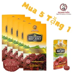 Khô Bò Nguyên Bản Quang Hiển - Hộp 100g (Mua 5 Tặng 1) - Beef Jerky Hương Vị Tự Nhiên, Ngon, Không Chất Bảo Quản