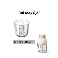 Cối Thủy Tinh Bear 0.6L - Phụ Kiện Thay Thế Cho Máy Xay Sinh Tố Mô Hình QSJ-D02Q1, Dễ Dàng Sử Dụng Trong Nhà Bếp