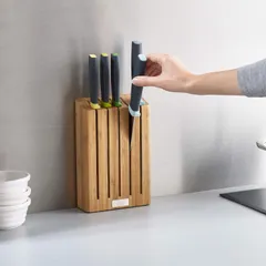 Bộ dao 6 chi tiết Joseph Joseph Elevate™ - Dao làm bếp bằng thép Nhật Bản trong khối tre tiết kiệm không gian, duy trì vệ sinh cho bếp nhà bạn