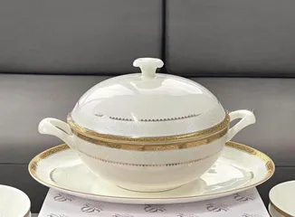 Set Bát Sứ 50 Món Imperial Viền Vàng Cao Cấp - Đồ Sứ Bền, Sang Trọng cho Bữa Ăn Gia Đình