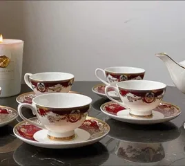 Bộ ấm trà hoàng gia đỏ Imperial - Sứ xương Châu Âu cao cấp, bền đẹp, thích hợp văn hóa uống trà Việt