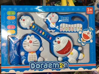 Bộ Đồ Chơi Đàn Guitar 3in1 Doraemon - Đồ Chơi Giáo Dục Âm Nhạc Cho Trẻ Em Có Đèn LED Sáng Rực Rỡ, Khuyến Khích Sáng Tạo