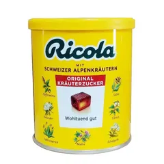 Kẹo ngậm ho thảo mộc Ricola Đức 100 viên - Giảm ho, đau họng, hương bạc hà tự nhiên - Hộp 250gr chất lượng cao