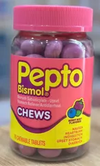 Kẹo ngậm hỗ trợ dạ dày Pepto Bismol Cherry 70 viên - Giảm triệu chứng đau bụng, buồn nôn, ợ chua, tiện dụng khi đi du lịch