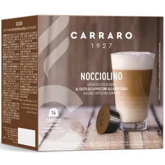 Hộp 5 Viên Nén Cà Phê Carraro Nocciolino 16 Viên Dolce Gusto - Cappuccino Hạt Phỉ Hương Vị Đậm Đà Từ Ý