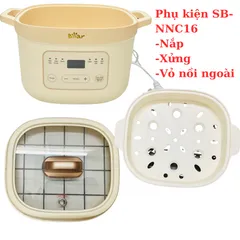 Phụ Kiện Nồi Bear 1.6L NNC16 - Nắp Thủy Tinh và Xửng Hấp Chính Hãng, Thay Thế Tốt Nhất cho Bỉm Sữa