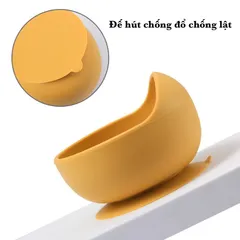 Bát Ăn Dặm Silicone Hình Tròn Có Đế Hít Chống Đổ 360ml - Dụng Cụ Tránh Đổ Rơi Cho Bé Tập Ăn Thoải Mái và An Toàn