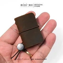 Móc Chìa Khóa Sổ Tay Midori MINI-MO Da Bò Sáp Crazy Horse Thủ Công MK-03 - Tiện Ích Dùng Hàng Ngày, Quà Tặng Độc Đáo