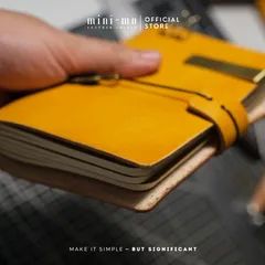 Sổ Tay Midori Classic A6 Bìa Da Thảo Mộc Nhuộm Màu Thủ Công - Mini-mo Leather Crafts - Quà Tặng Ý Nghĩa Cho Người Sáng Tạo