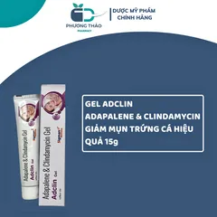 Gel Trị Mụn Adclin 15g - Ngăn Ngừa Mụn Trứng Cá, Kiểm Soát Dầu, Dưỡng Ẩm Cho Da Dầu, Mụn Viêm, Mụn Đầu Trắng