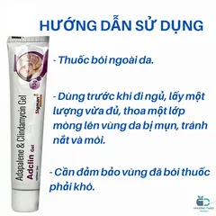 Gel Trị Mụn Adclin 15g - Ngăn Ngừa Mụn Trứng Cá, Kiểm Soát Dầu, Dưỡng Ẩm Cho Da Dầu, Mụn Viêm, Mụn Đầu Trắng