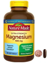 Viên uống bổ sung Magiê Nature Made 400mg 180 viên - Hỗ trợ sức khỏe xương, cơ và tim mạch, nhập khẩu Mỹ