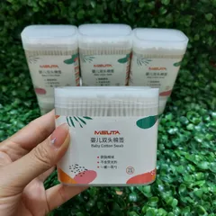 Tăm Bông Sơ Sinh MISUTA/V-Cool - Thân Giấy Không Gây Đau, Đầu Nhỏ Vệ Sinh Tai, Mũi, Mắt Cho Bé Sơ Sinh 200/400 Que