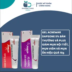 Gel Trị Mụn Acnewar 5% - Giảm Mụn Viêm, Mụn Nội Tiết, Mụn Ẩn, Cải Thiện Da, Chống Mụn Hiệu Quả 15g