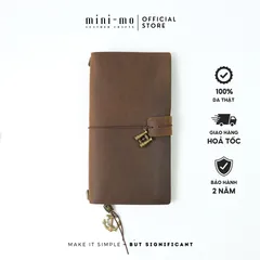 Sổ Tay Ghi Chép Mini-Mo Bìa Da Bò Sáp Crazy Horse Classic Kích Thước L 22x11cm - Quà Tặng Ý Nghĩa cho Người Sáng Tạo